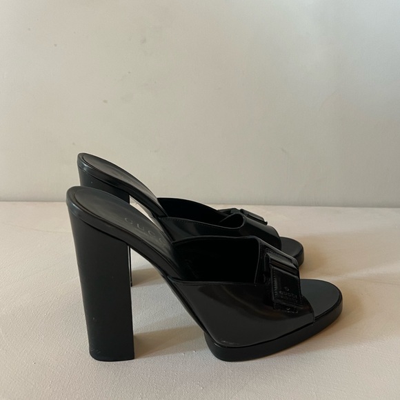 Gucci Open Toe High Heel Black Sandal Size 8 - Picture 7 of 13